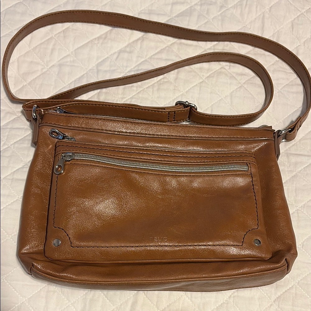 Relic Brown Crossbody Bag with Adjustable Strap
